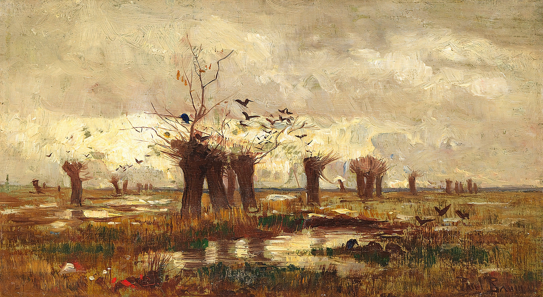 Moorlandschaft mit Kopfweiden, by Paul Baum, public domain