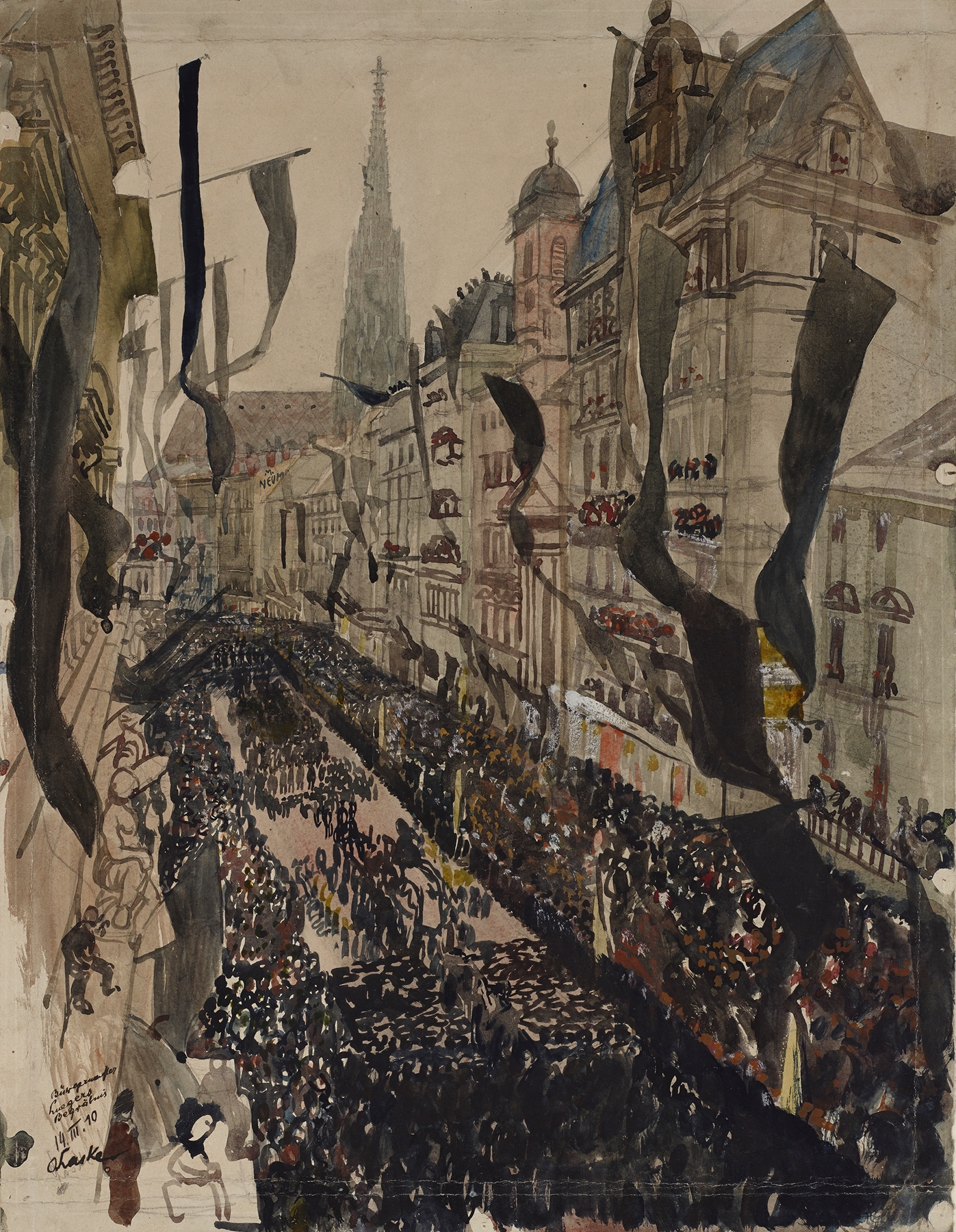 Begräbnis des Wiener Bürgermeisters Dr. Karl Lueger, by Oskar Laske, public domain