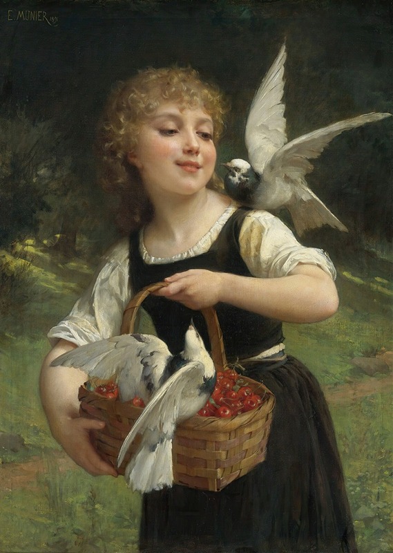 A beautiful painting depicting a young woman holding a letter, symbolizing love.