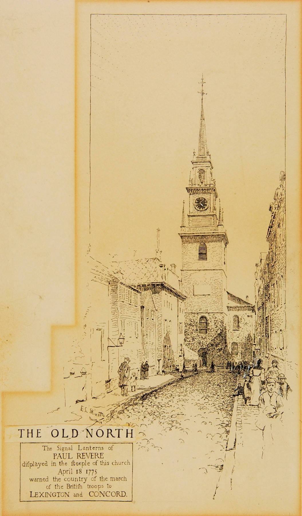 Boston – North Church, by Ernest Peixotto, public domain