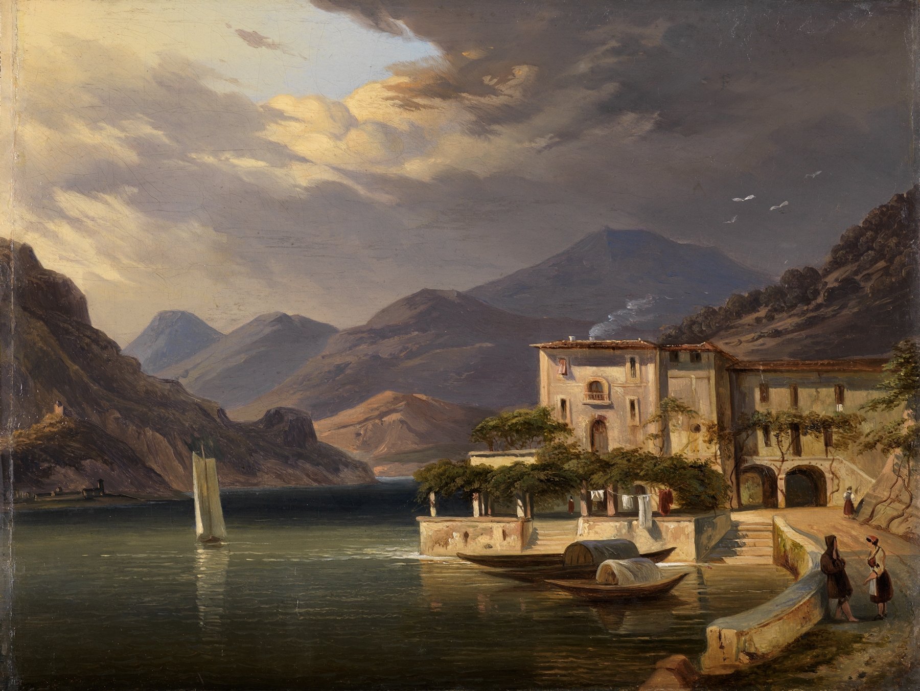 Blick auf Bellaggio am Comersee, by Carl Ludwig Frommel, public domain