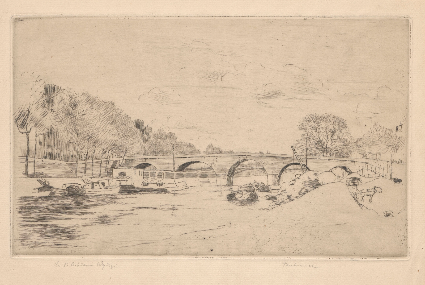 Pont Marie in Paris, oil on canvas by Józef Pankiewicz