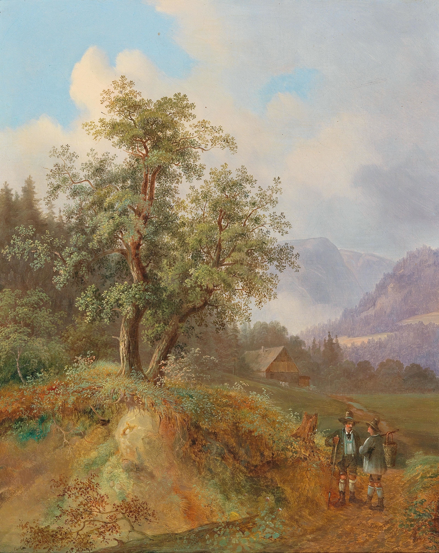 Portrait of two figures in soft light by Joseph Jonas, Romanticism