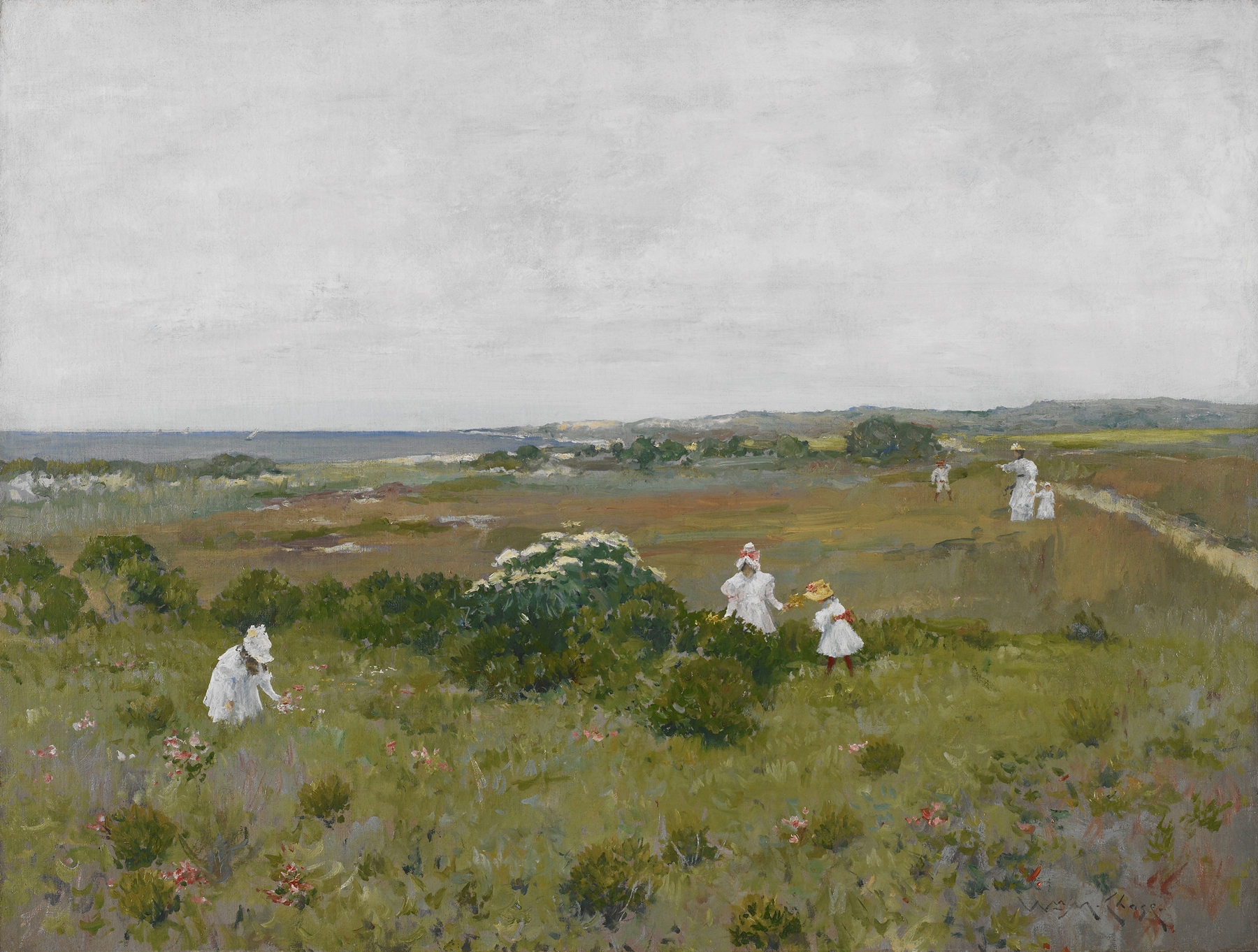 Seaside Flowers, by William Merritt Chase, public domain