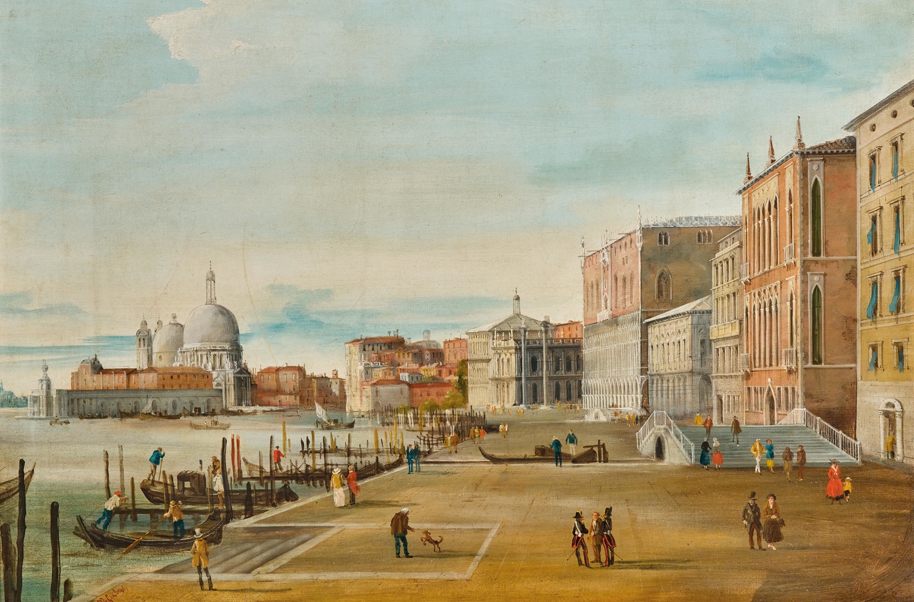 Venice, a View of the Molo and Santa Maria della Salute, oil painting by Marco Grubacs