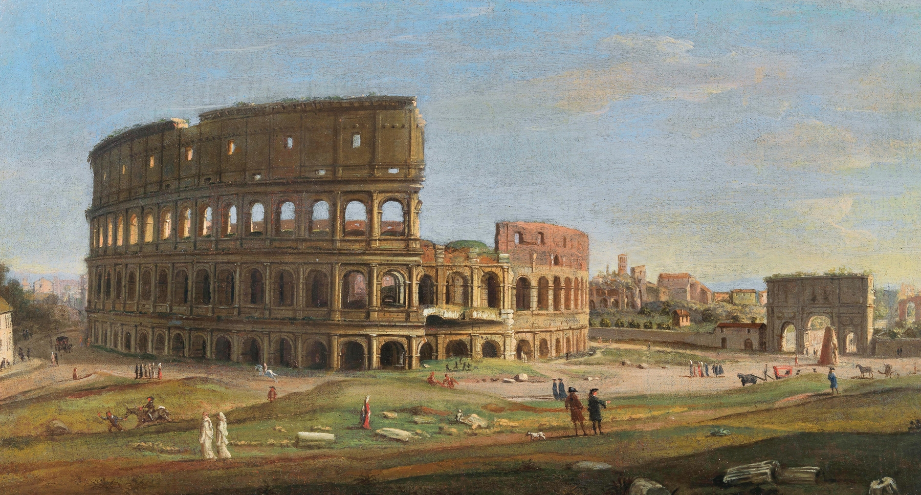 Colosseum by Gaspar Van Wittel, oil on canvas showing ancient architecture