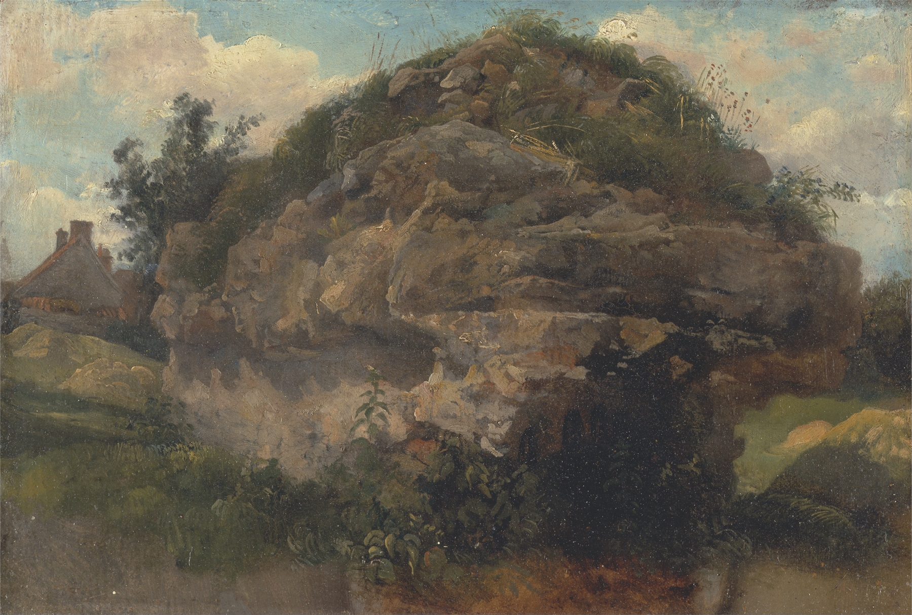 Rocky hillside with earth tones by Frederick Waters Watts