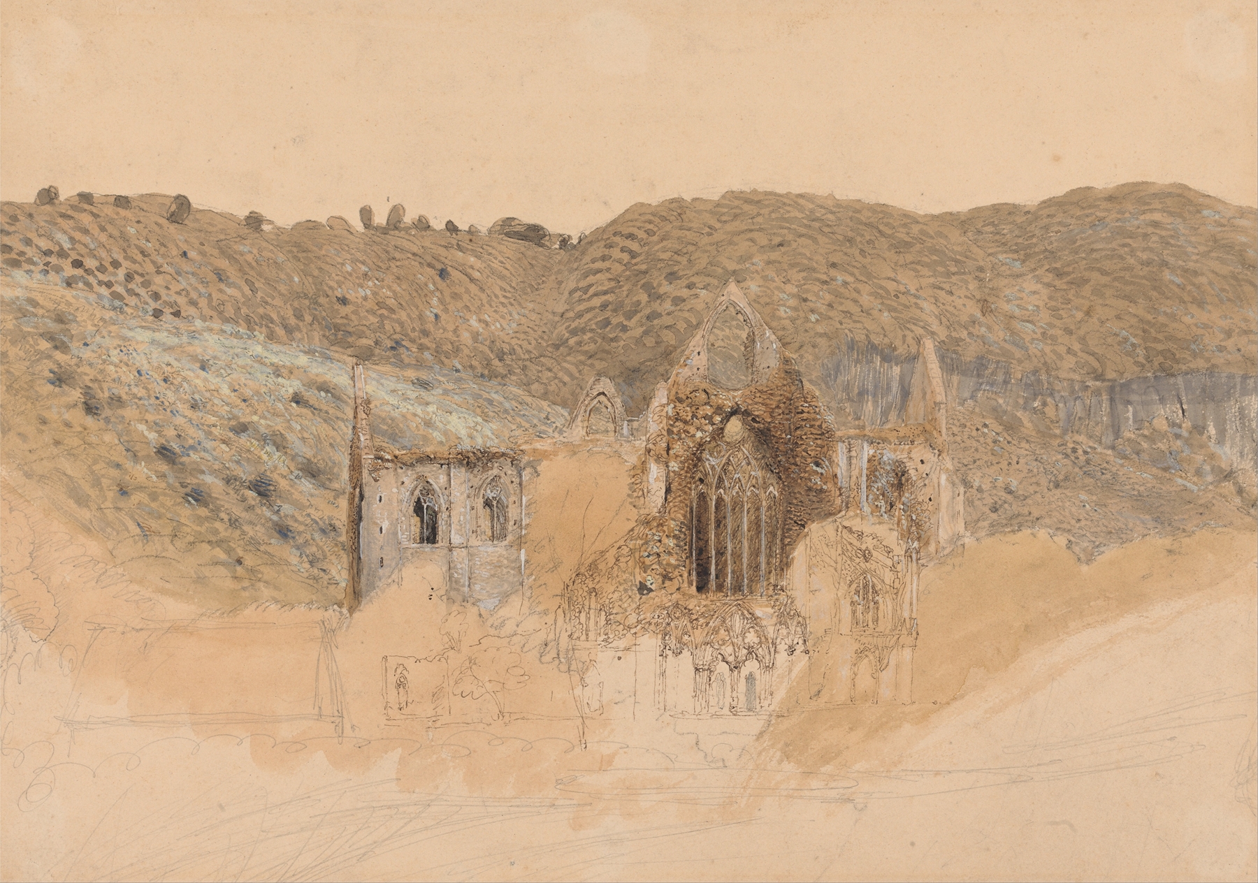 Tintern Abbey, by Samuel Palmer, public domain