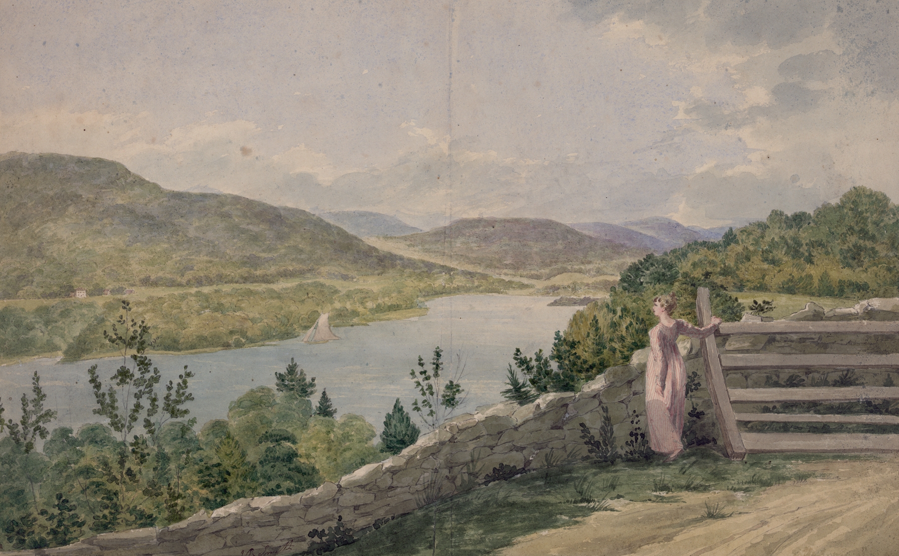 View of the Hudson near West Point, by John Rubens Smith, public domain