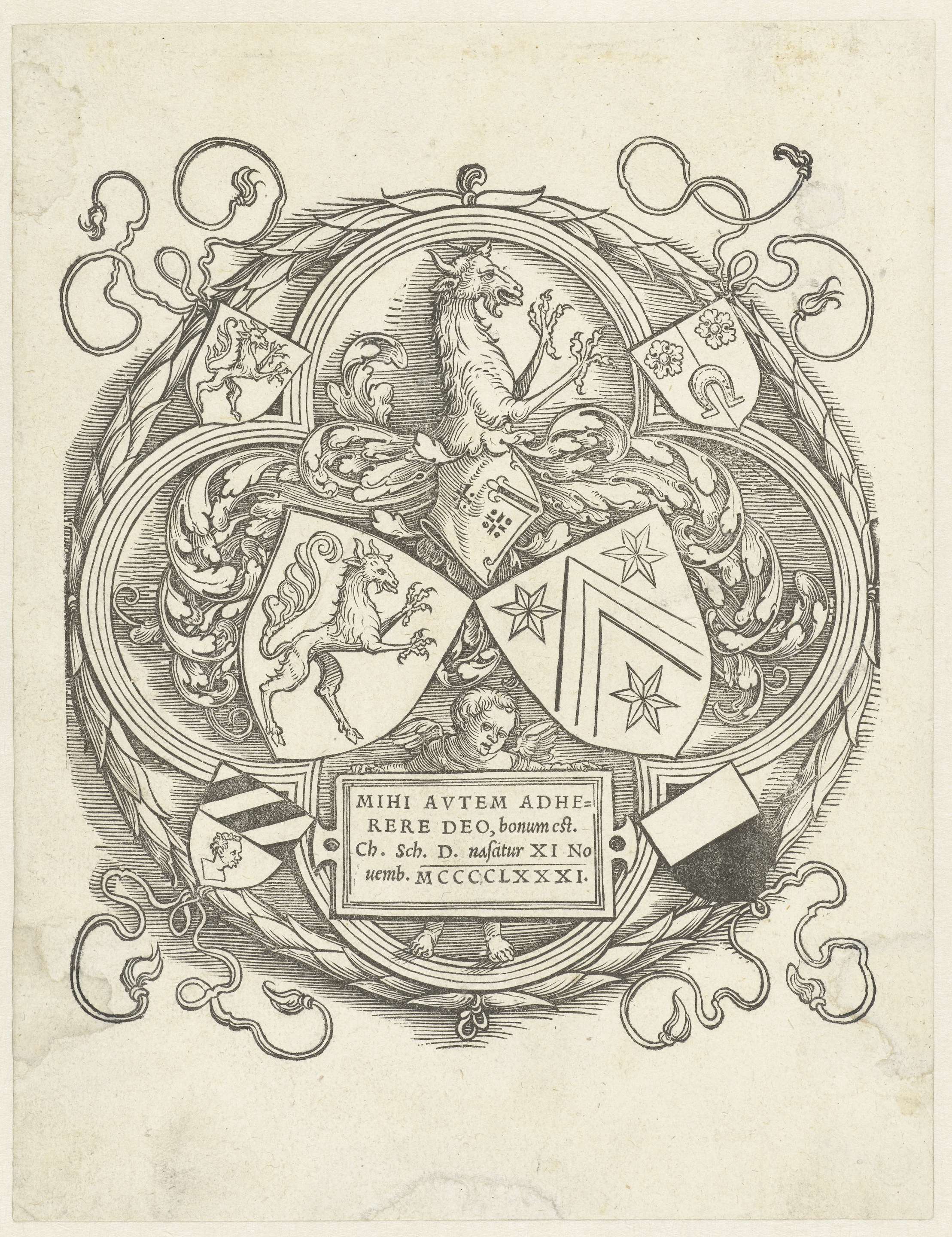 Heraldic shields by Albrecht Dürer, showcasing intricate details and vibrant colors.