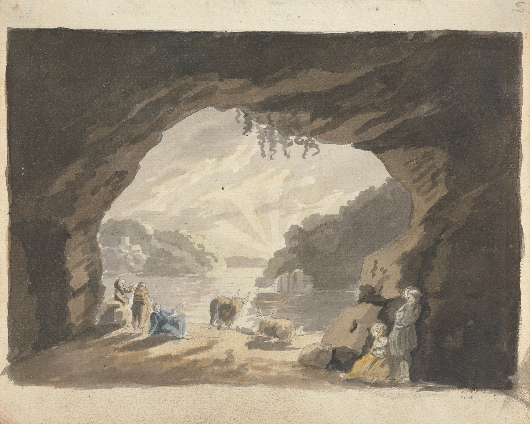 Figures with animals in a Romanticism style by James Miller