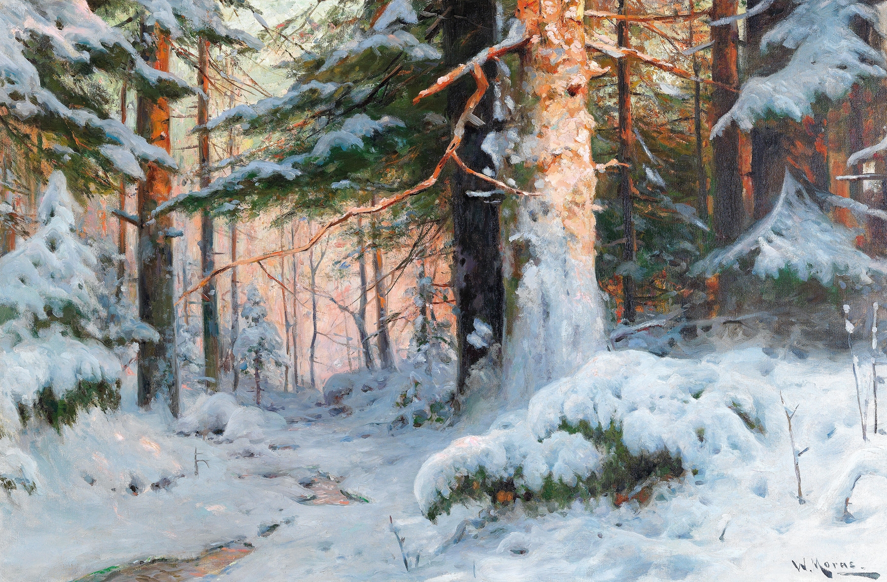 Winterlandschaft, by Walter Moras, public domain