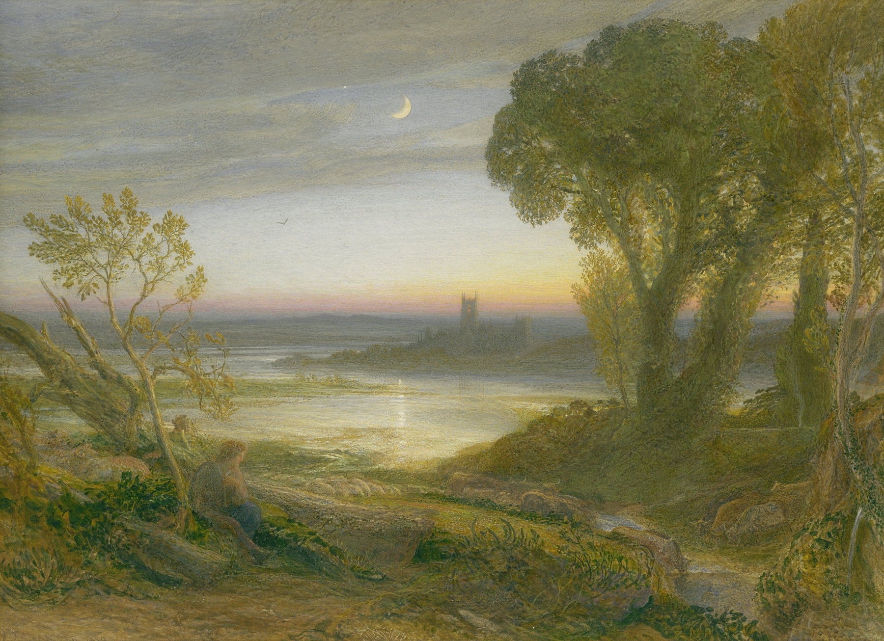 The Curfew, by Samuel Palmer, public domain