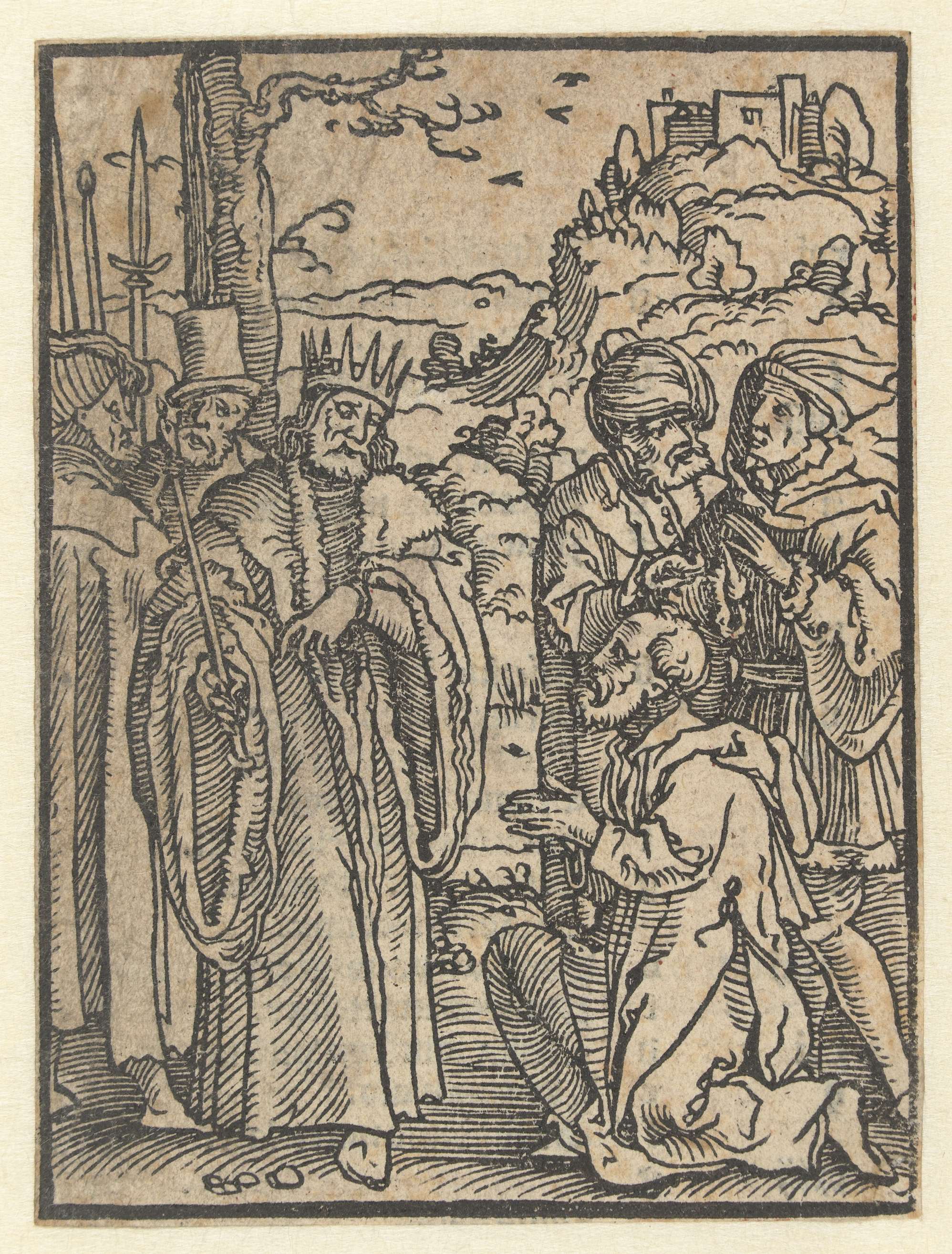 Historical scene of Cyrus in regal attire, paper by Jan Swart van Groningen