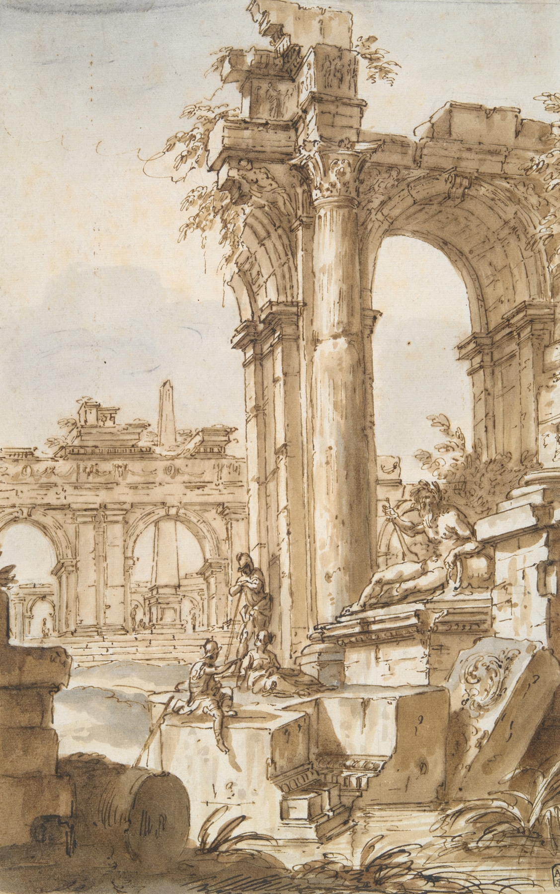 A Roman Capriccio, by Giovanni Paolo Panini, public domain