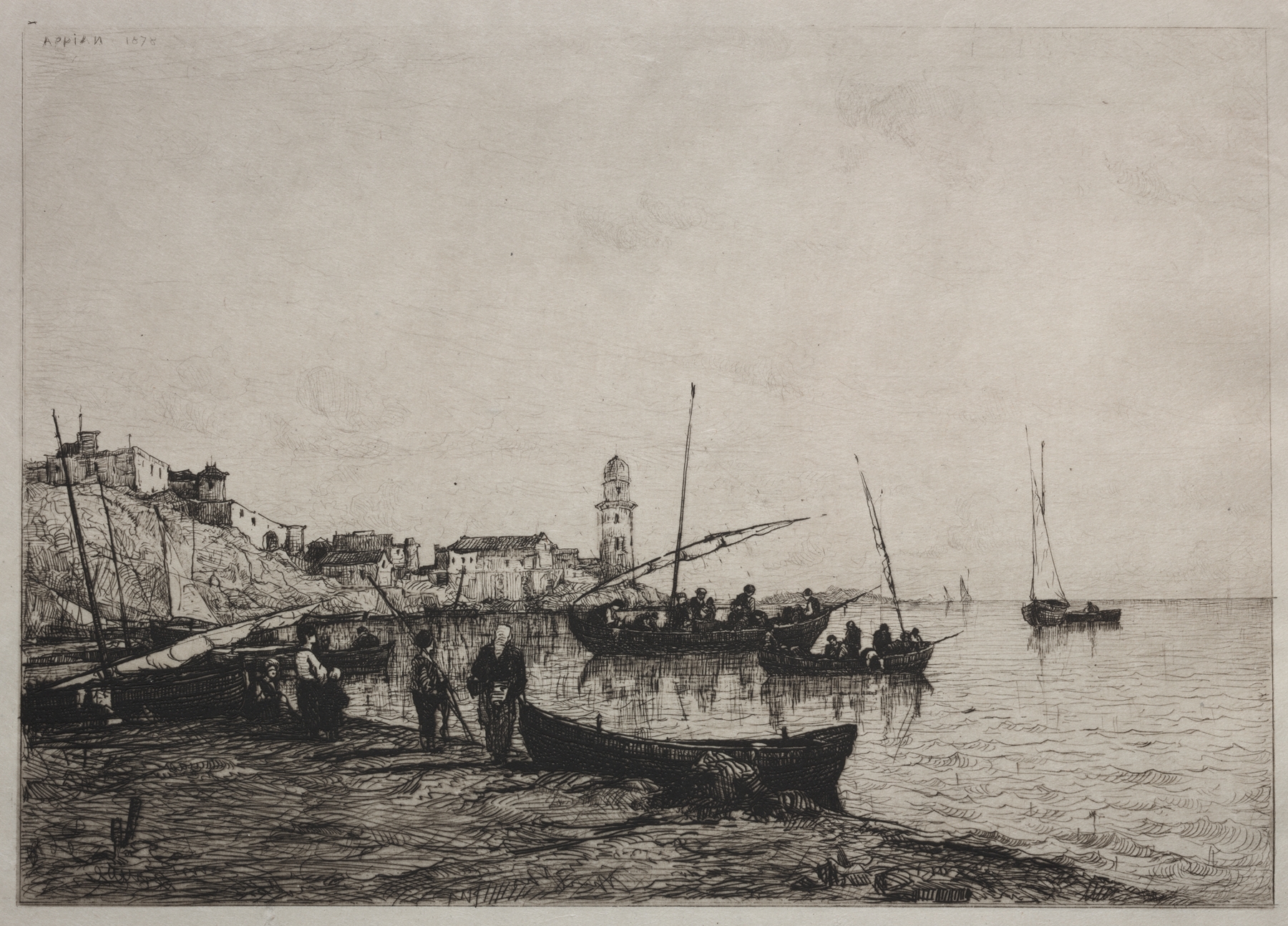 Return of the Fishing Boats at Collioure, oil on canvas by Adolphe Appian