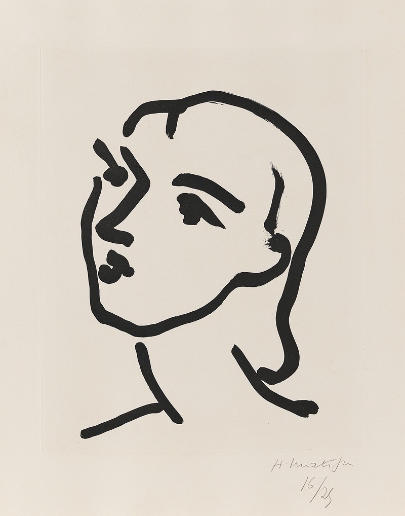 Henri Matisse's 'Nadia aux cheveux lisses' features a striking portrait of a woman with smooth hair.