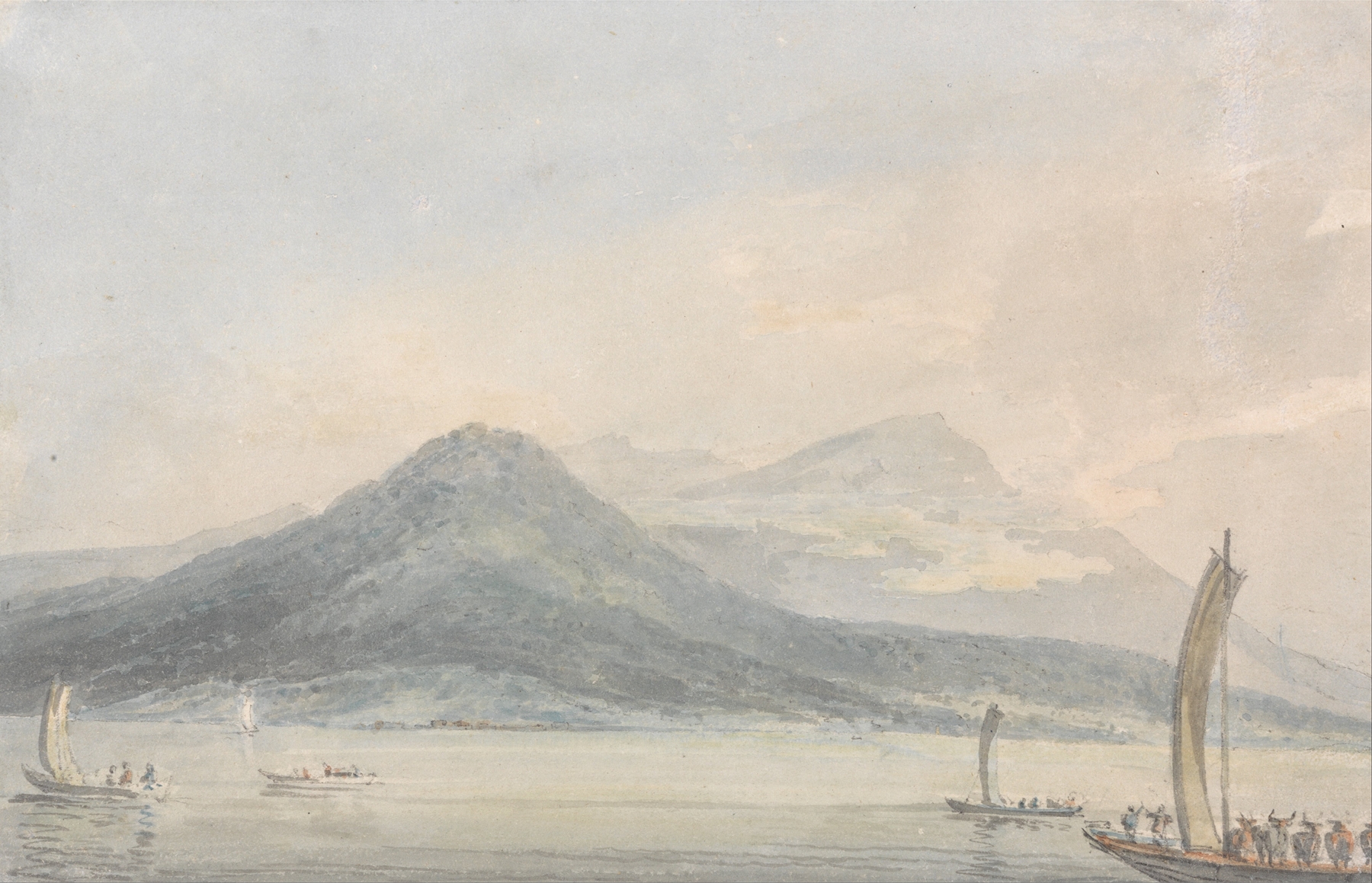 Lakeside landscape with soft pastels, oil painting by Joseph Mallord William Turner