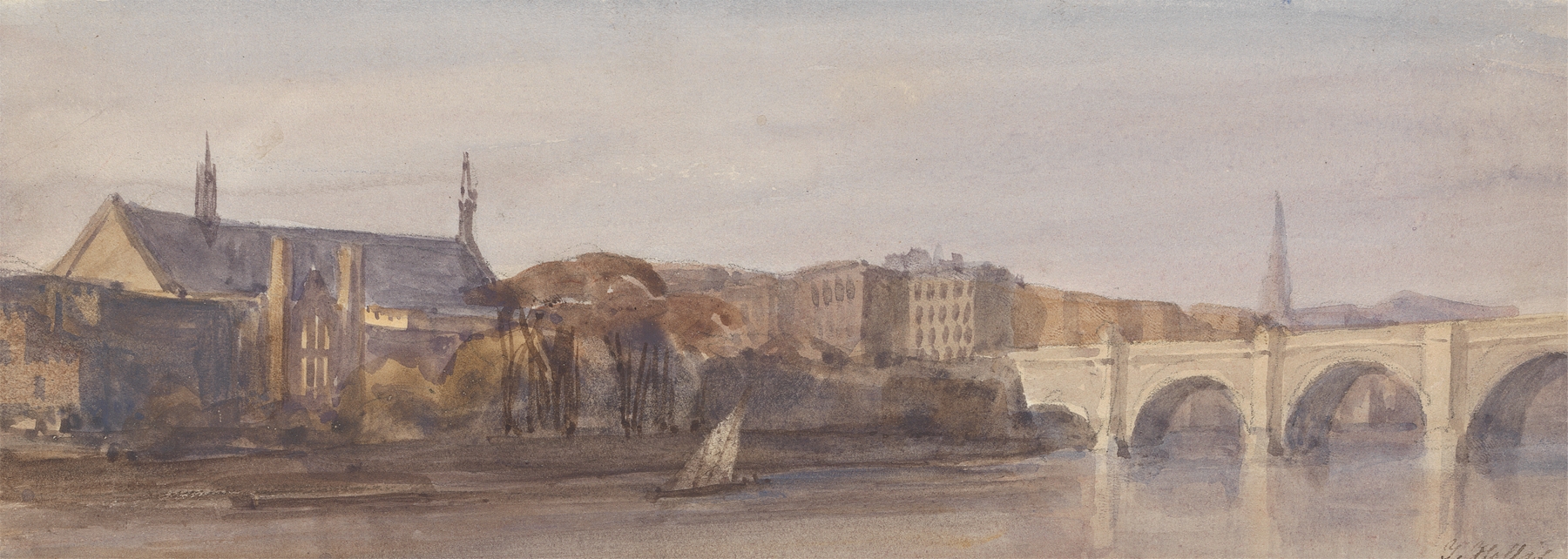 View of Westminster Hall and Bridge from Lambeth by Thomas Hollis, medium unknown