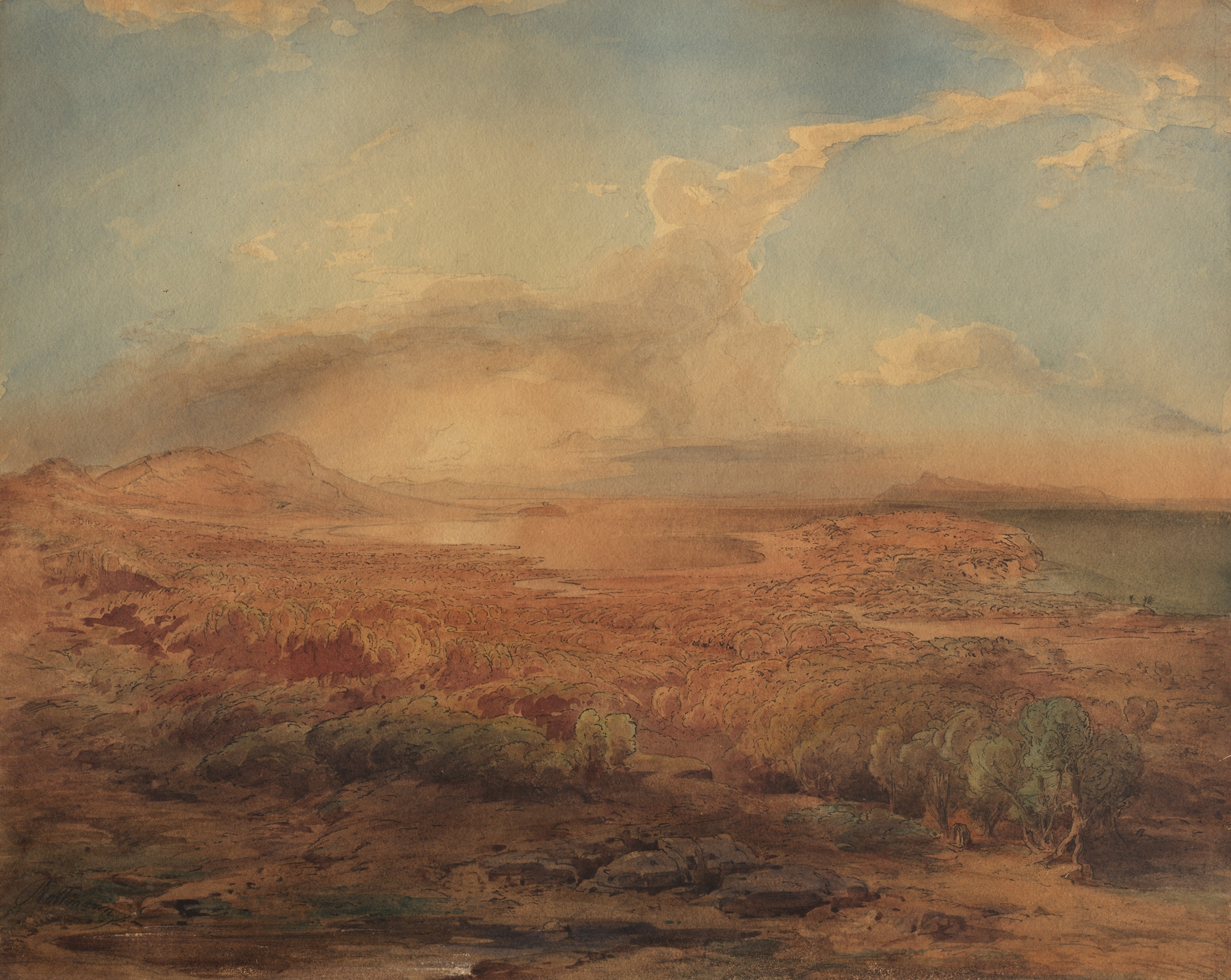 Epidauros by Carl Rottmann, oil on canvas depicting ancient ruins in a lush landscape.