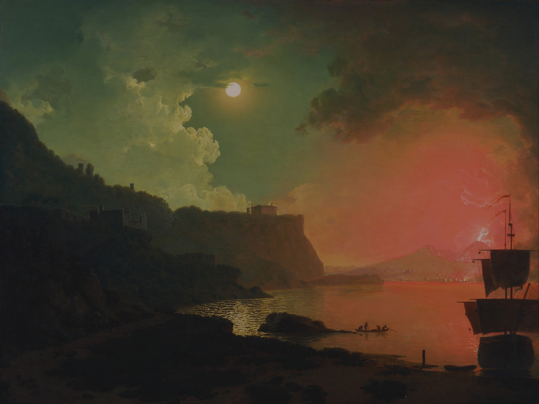 Vesuvius from Posillipo, by Joseph Wright of Derby, public domain