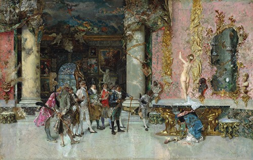 A depiction of a model's choice in an artistic setting.