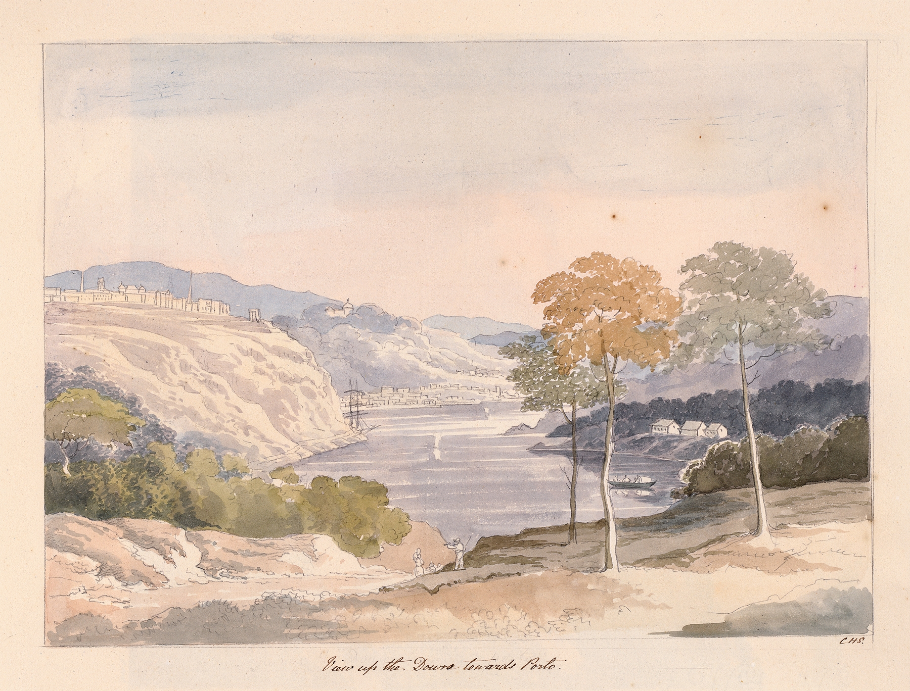 View of the Douro towards Porto, oil on canvas by Charles Hamilton Smith