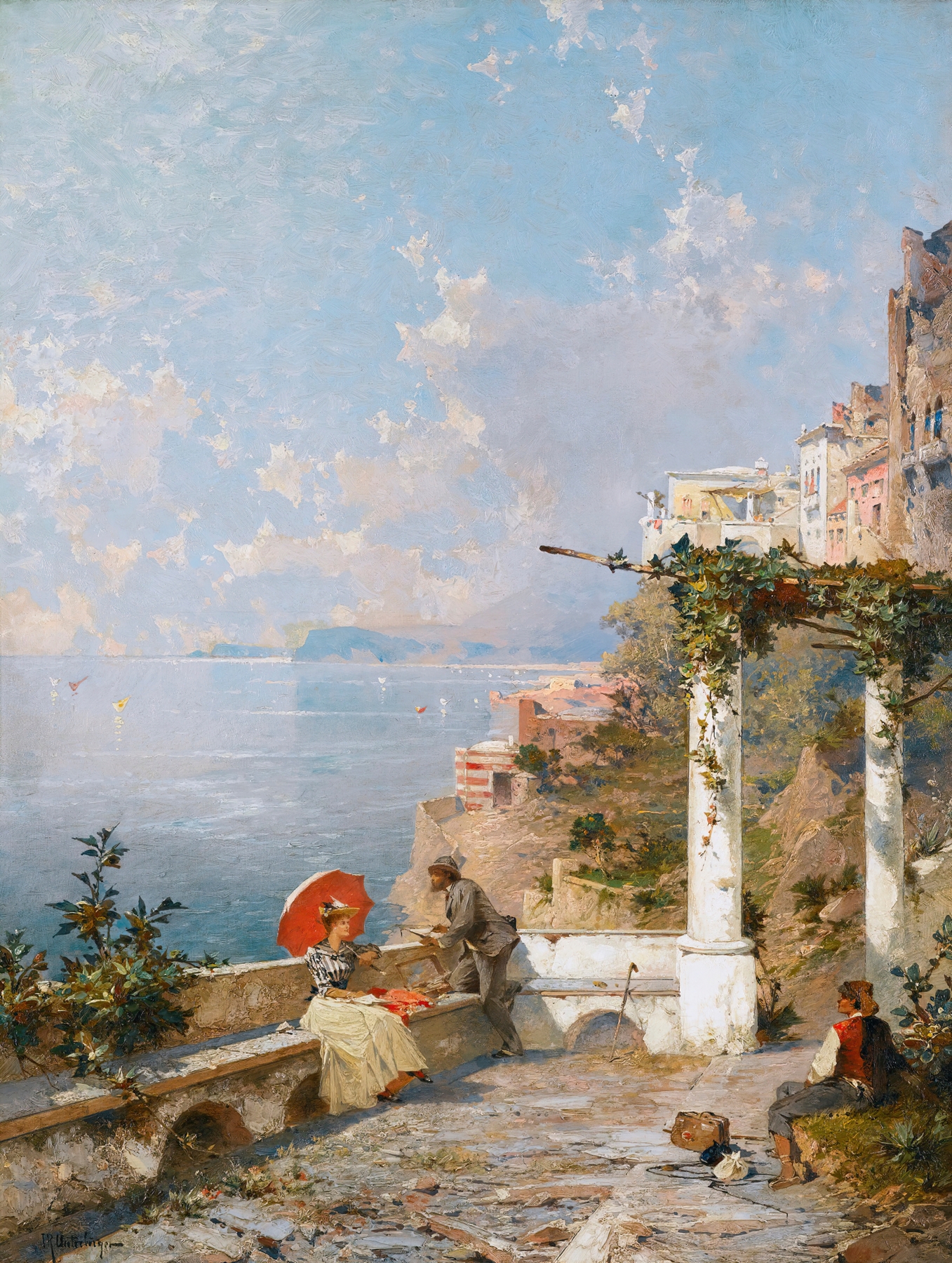 Amalfi Coast, by Franz Richard Unterberger, public domain