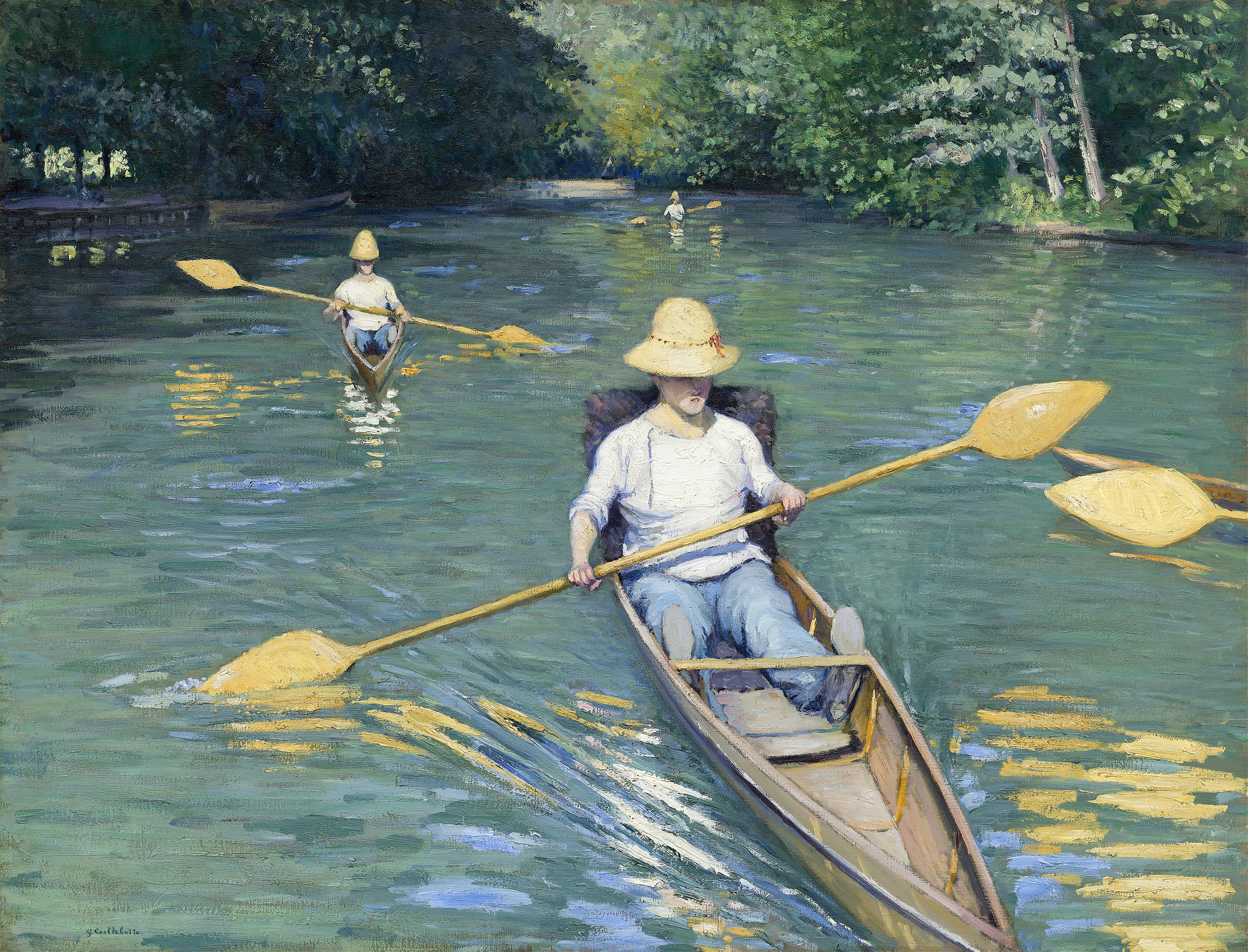 Skiffs, by Gustave Caillebotte, public domain