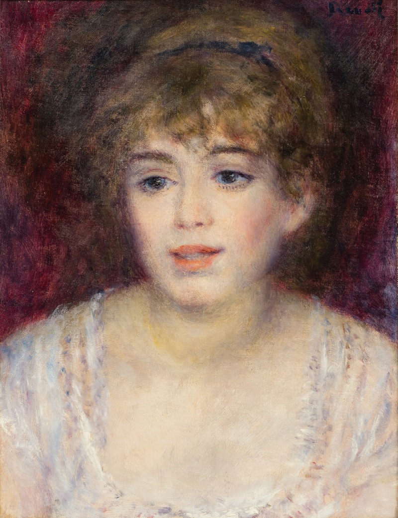 A portrait of Jeanne Samary by Renoir showcasing vibrant colors and lively brushwork.