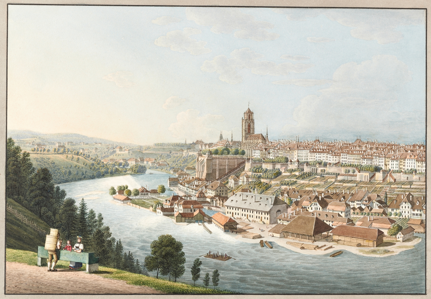 Landscape of Bern by Franz Schmid, oil painting