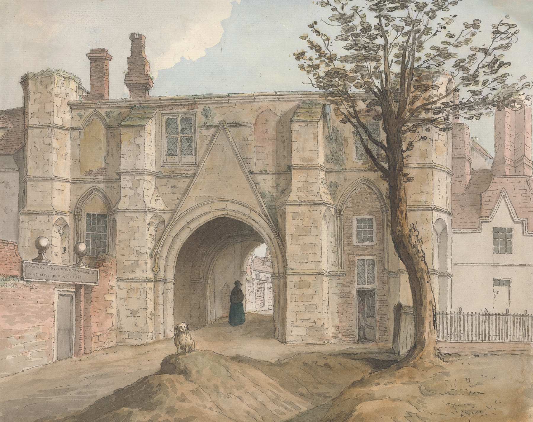 The Gatehouse, Reading Abbey by Samuel Hieronymus Grimm, medium unknown