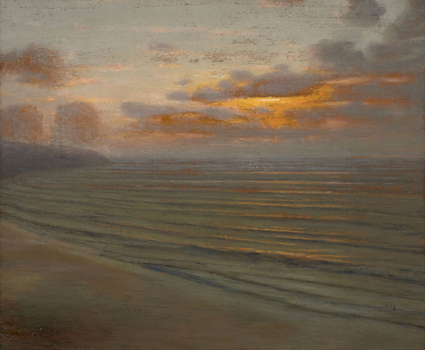 Marine scene with light reflections, oil painting by Thomas Alexander Harrison