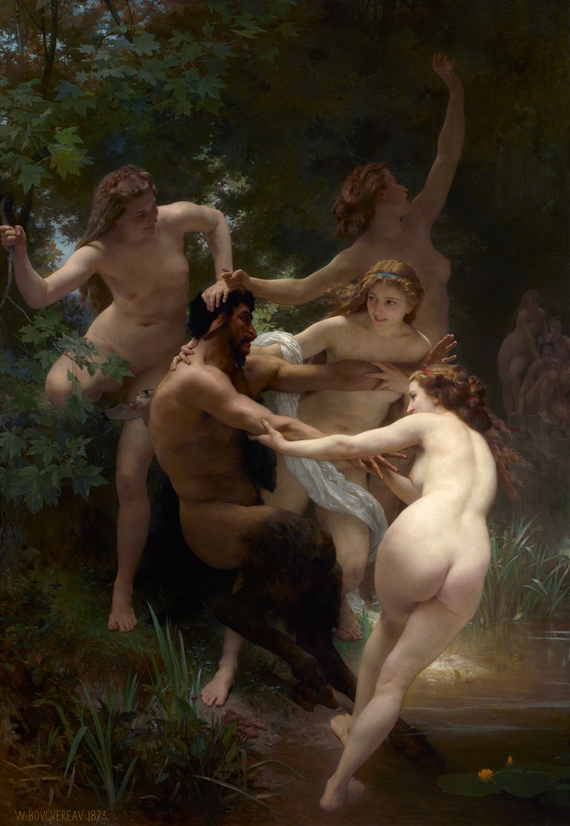 Nymphs and Satyr by William Bouguereau