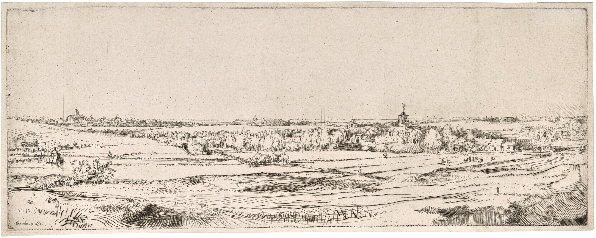 A landscape painting by Rembrandt featuring the Saxenburg Estate.