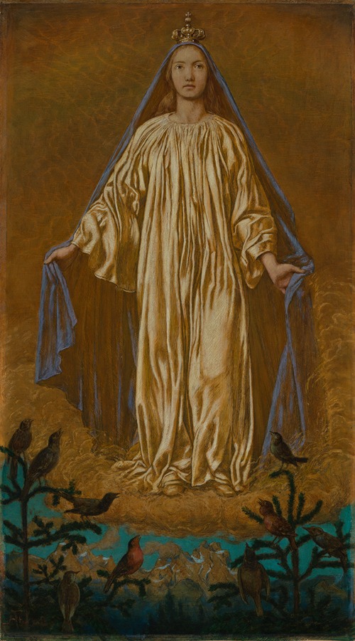 This painting depicts Maria as the Queen of Heaven, surrounded by celestial elements.
