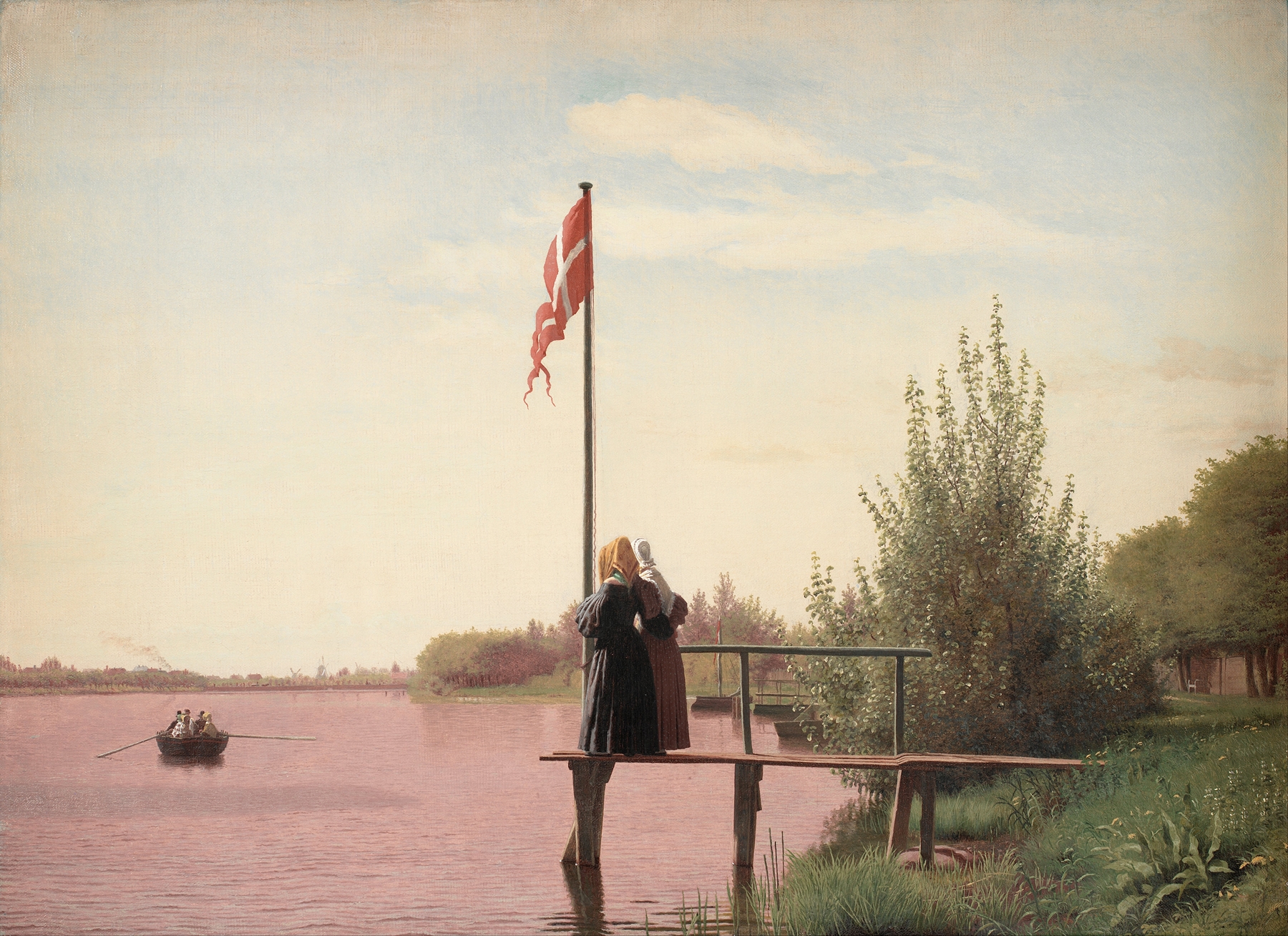 A View from Dosseringen near the Sortedam Lake Looking towards the Suburb Nørrebro outside Copenhage…, by Christen Købke, public domain