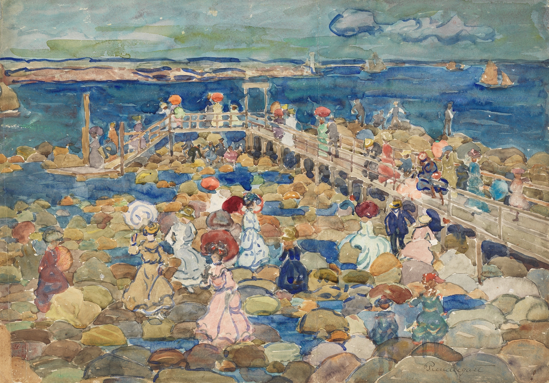 Low Tide, Beachmont, by Maurice Prendergast, public domain