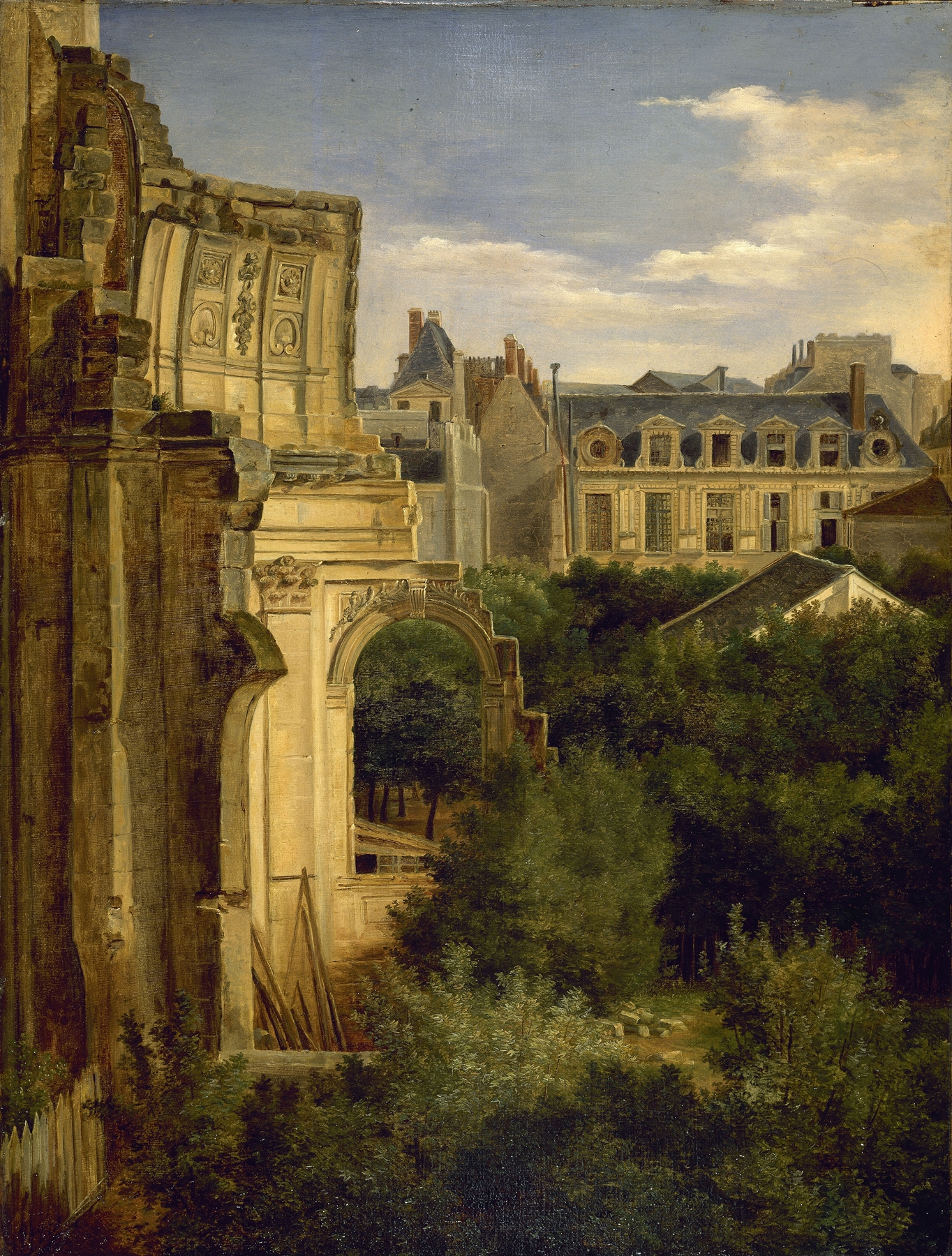 Ruins of a church by Lina Jaunez, Romanticism, depicting historical architecture.