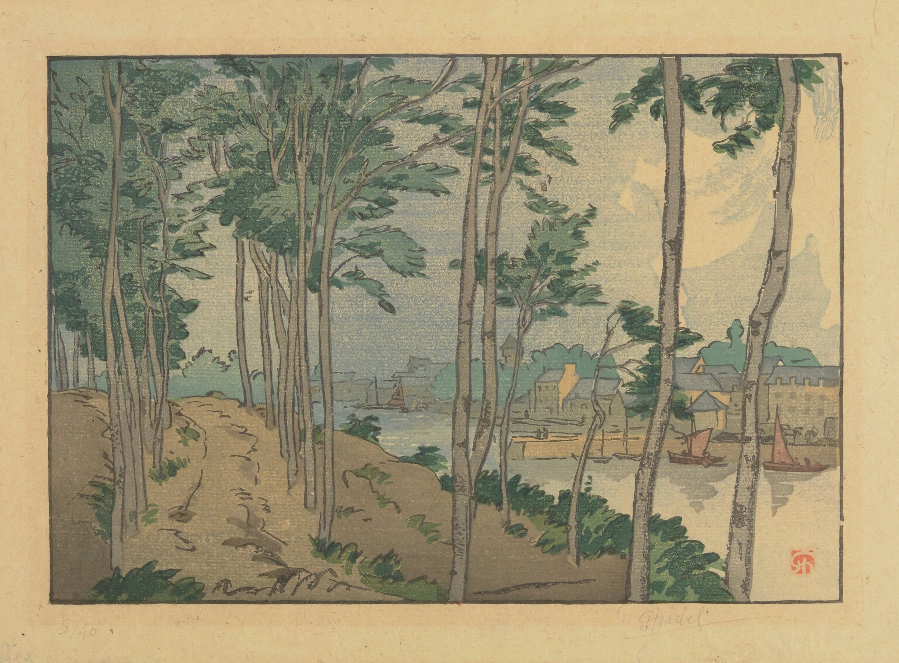 Landscape of Douarnenez by Jules Chadel, oil on canvas