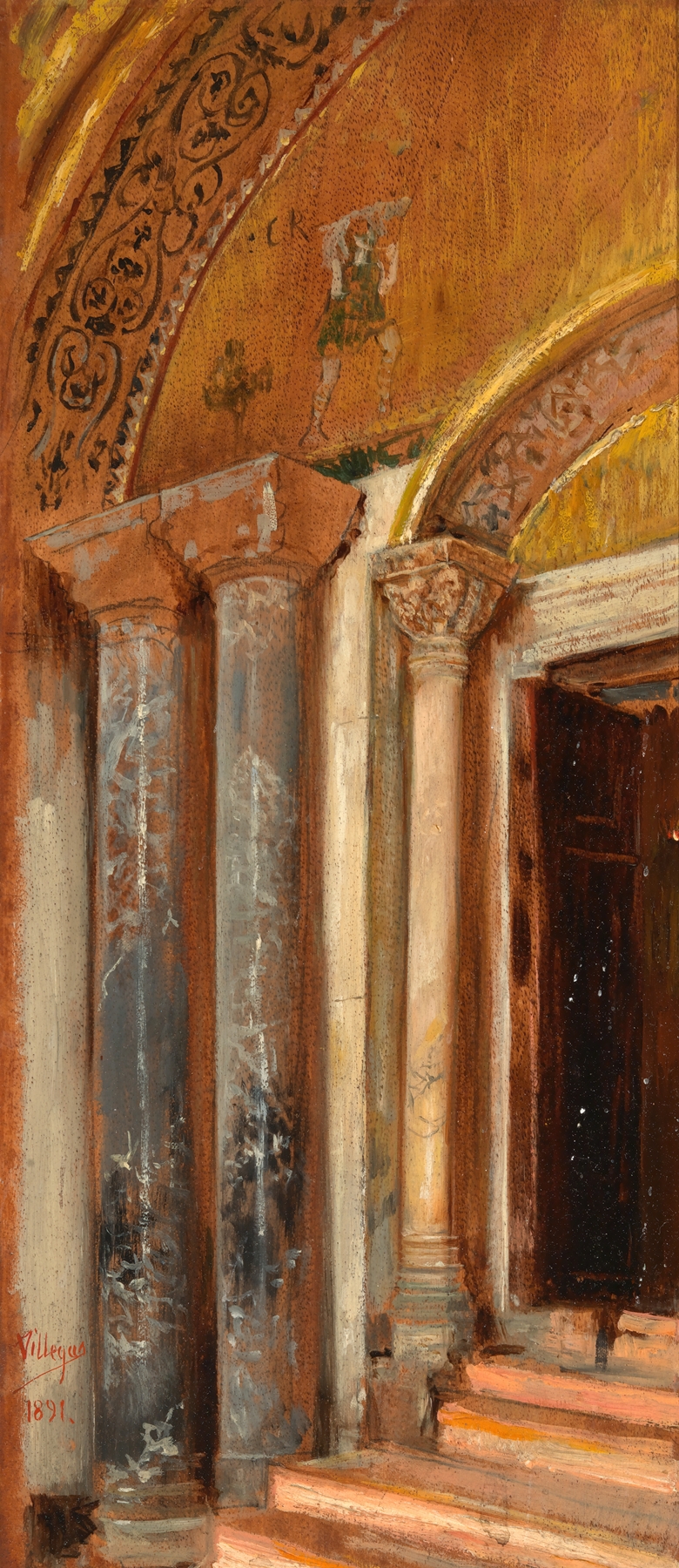Doorway by José Villegas Cordero, oil painting depicting an intricate entrance in Venice.