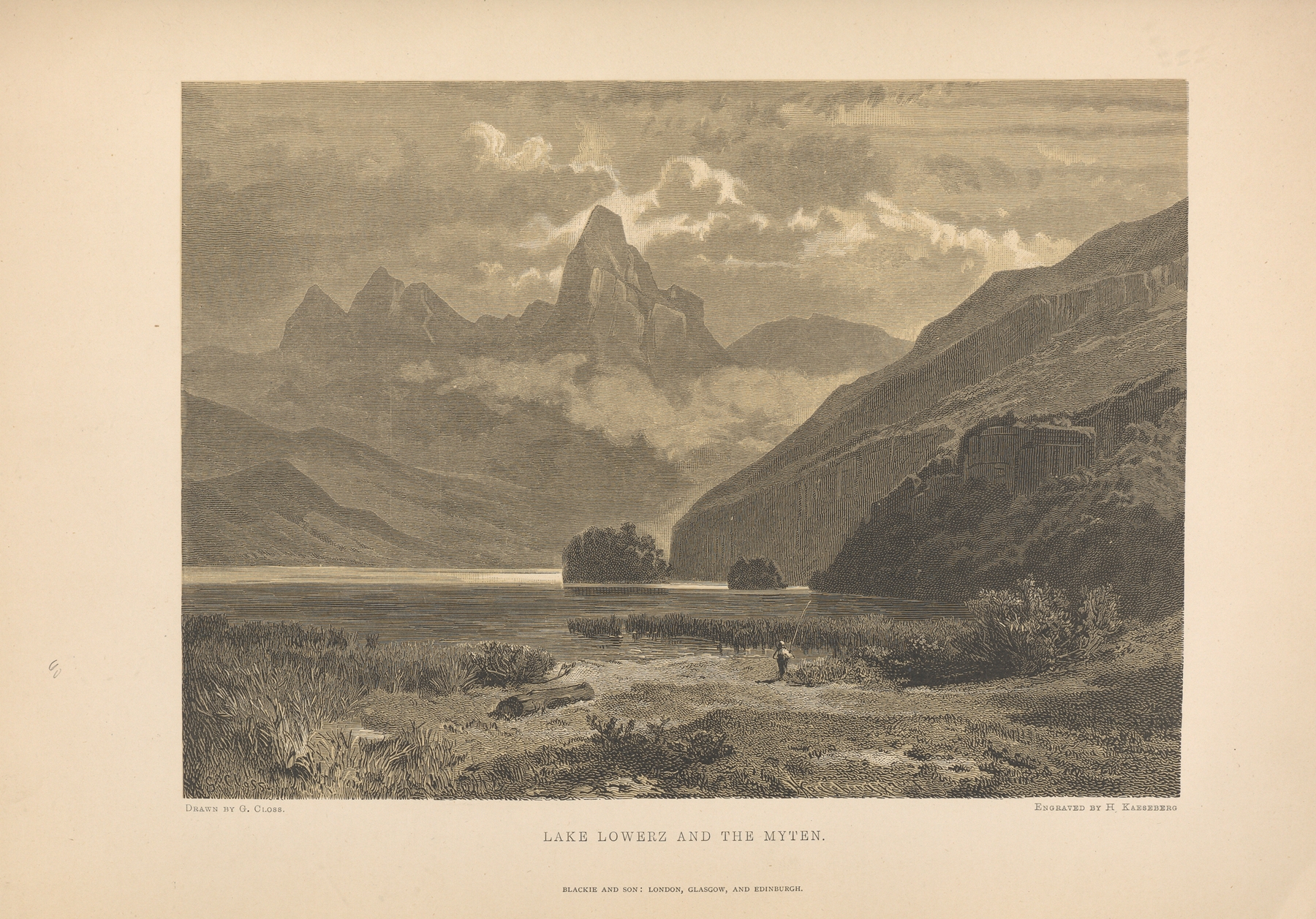 Lake Lowerz and the Myten, oil painting by Theodor Gsell Fels