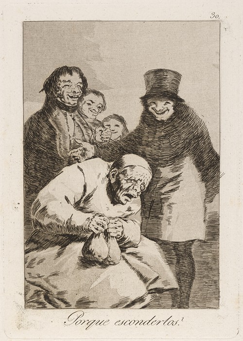 Francisco de Goya's 'Porque esconderlos' explores themes of visibility and concealment.
