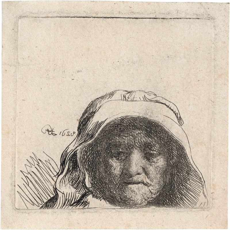 Rembrandt's painting of his mother captures her face with remarkable detail.