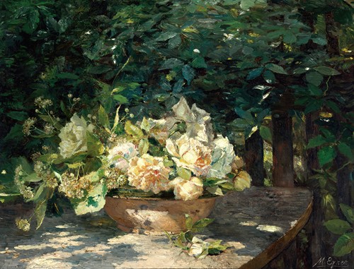 Marie Egner's 'In der Laube' captures a serene interior scene filled with light.