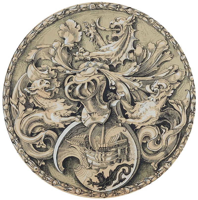 Franz von Stuck's 'Entwurf für ein Wappen' showcases intricate design elements.