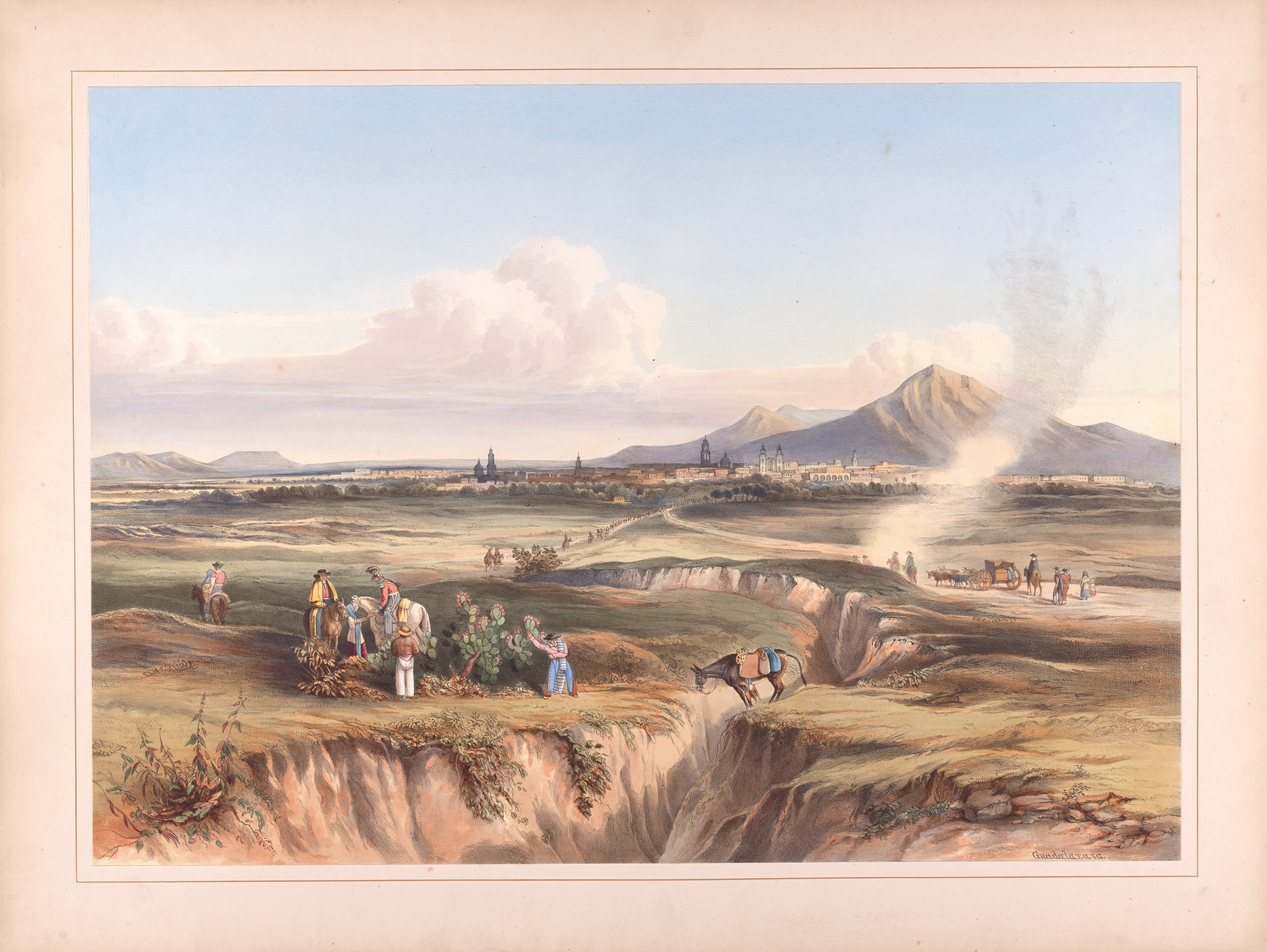 Landscape engraving by Daniel Thomas Egerton depicting hills and sky