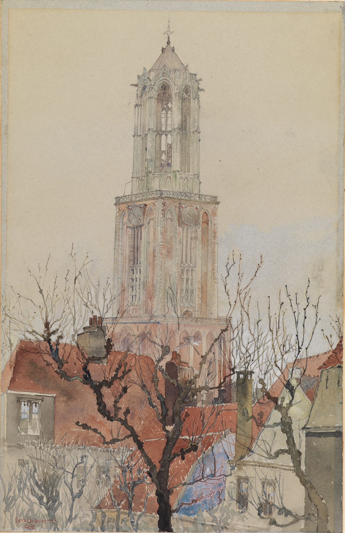 Tower of the Cathedral of Utrecht, Holland, by Cass Gilbert, public domain