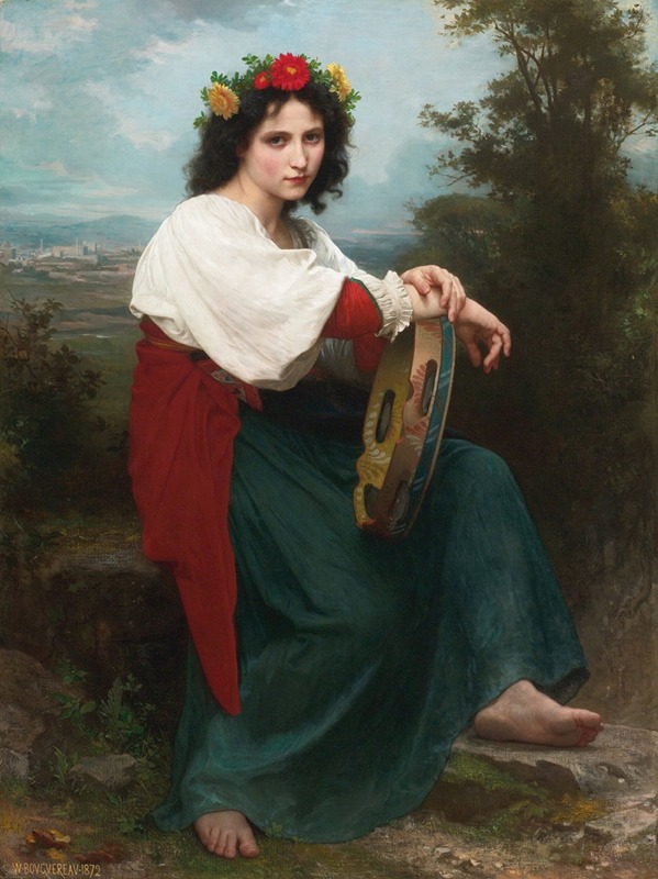 L’Italienne au Tambour de Basque by William Bouguereau