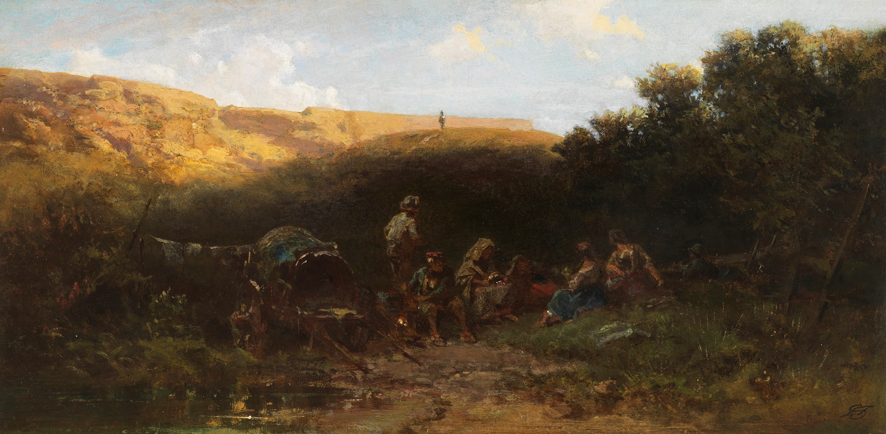 Lagernde Karrner (Rast der Streuner), by Carl Spitzweg, public domain